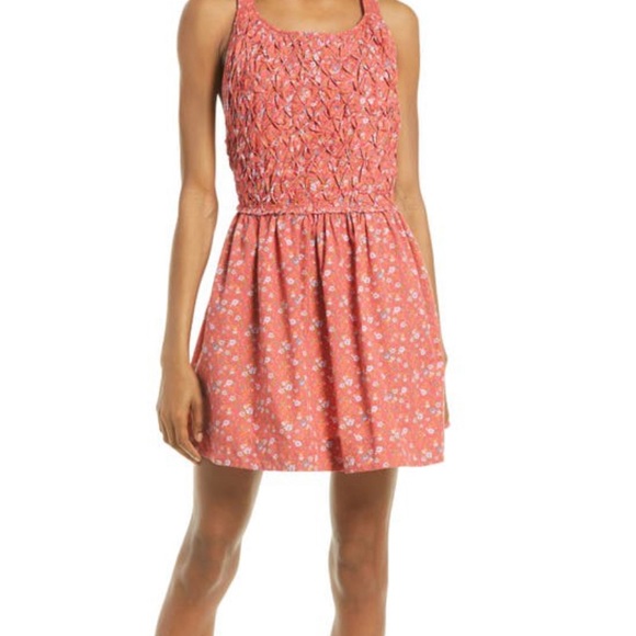 Free People Petunia Backless Mini Dress In Ditsy Floral Print-red In Poppy Combo - Picture 4 of 11
